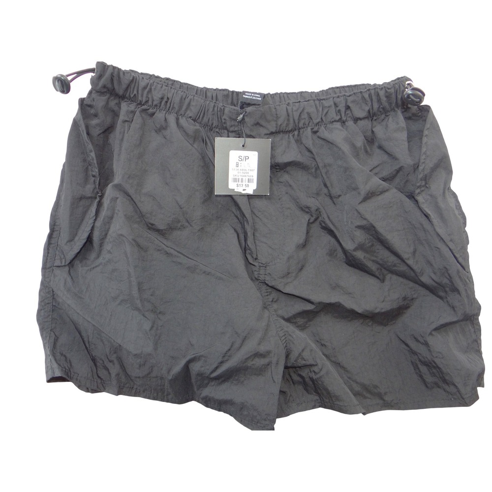 NWT-Charlotte Russe Womens Black‎ Nylon Athletic Shorts Side Toggles S